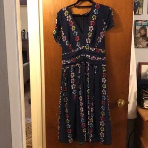 Dark blue floral dress